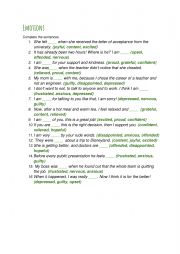English Worksheet: Different emotions