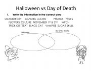 English Worksheet: HALLOWEEN VS DAY OF DEATH