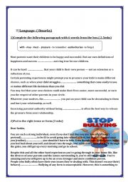 English Worksheet: full term English test