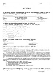 English Worksheet: test