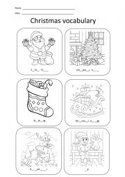 English Worksheet: Christmas vocabulary 