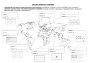 English Worksheet: English speaking countries