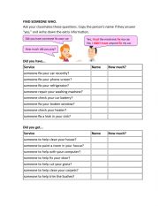 English Worksheet: Active Causative