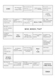 Relative clauses board game