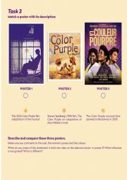 English Worksheet: The Color Purple Movie 2 Posters