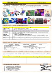 English Worksheet: 1 BAC MASS MEDIA VOCABULARY