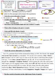 1st form mid term test 2