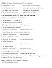 English Worksheet: past modals