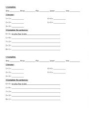 English Worksheet: Numbers