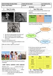 English Worksheet: 2nd Form - Lesson n 10 - Child Labour