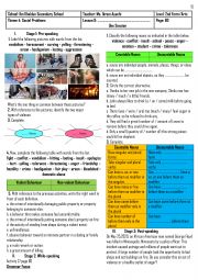 English Worksheet: 2nd Form - Lesson n 9 - Violence - Speaking