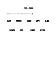 English Worksheet: FOOD & DRINK