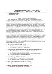 English Worksheet: exam about ethics in business