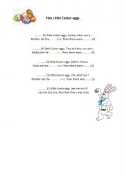 English Worksheet: 5 little easter eggs