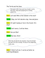 English Worksheet: THE TURTLE AND THE HARE