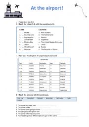 departure board reading comprehension activity