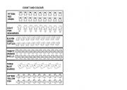 English Worksheet: COUNT AND COLOUR