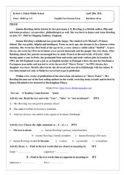 English Worksheet: Joanne Rowling