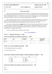 English Worksheet: test