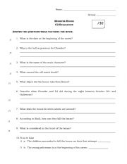 English Worksheet: Monster House movie Questions