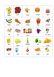 English Worksheet: Food Bingo YLE Starter Cabridge 