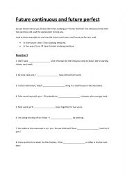 English Worksheet: Future Perfect and Future Continuous