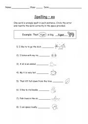 English Worksheet: Spelling - ay (with visual cues)