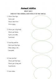 English Worksheet: ANIMAL FARM RIDDLES