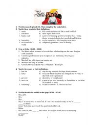 English Worksheet: How I Met Your Mother season 1 episode 16 