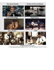 English Worksheet: Retelling the plot of the movies - Past Simple and Past Continuous part 2