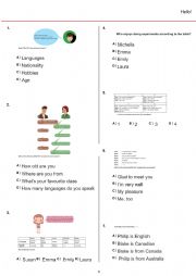 English Worksheet: Hello