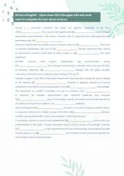 English Worksheet: Open cloze B2 science theme