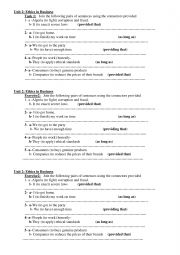 English Worksheet: ethics in business