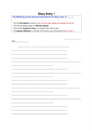 English Worksheet: Diary Entry Writing Template i.docx