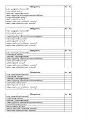 A Checklist to edit paragraphs