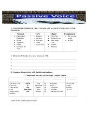 English Worksheet: Passive Voice