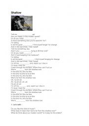 English Worksheet: a star is born lyrics and speaking9