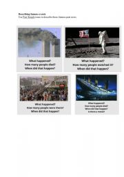 English Worksheet: Describing famous past events
