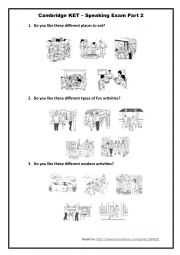 A2  KEY Cambridge - Speaking Exam Part 2