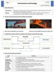 Environment and Ecology  Vocabulary