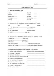 English Worksheet: comparatives quiz