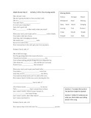 English Worksheet: adele