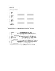 English Worksheet: IRREGULAR VERBS