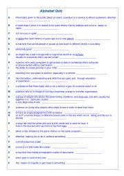 English Worksheet: Alphabet Quiz