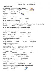 English Worksheet: 5th grade exam