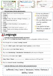 English Worksheet: remedial work 1st form
