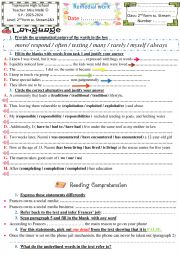 English Worksheet: Remedial work 2nf form