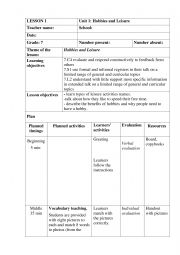 English worksheet: lesson