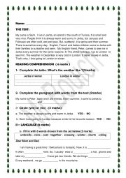 English Worksheet: test for 6th form primary school pupils 