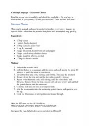 English Worksheet: Cooking - Macaroni Cheese